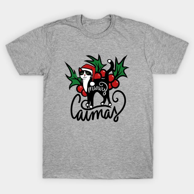 Christmas Cat T-Shirt by bubbsnugg